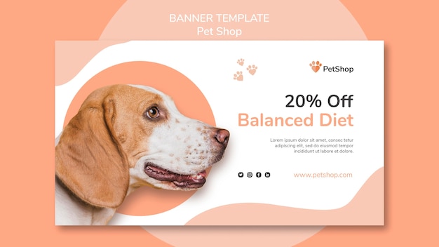 Free PSD pet shop banner template