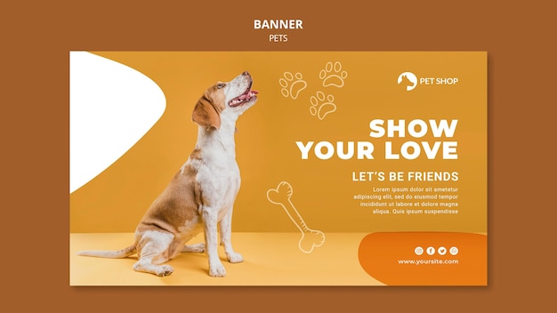 Pet shop banner template