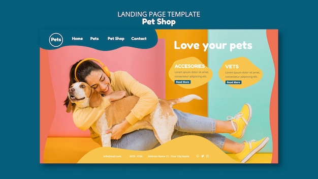 Free PSD pet shop landing page