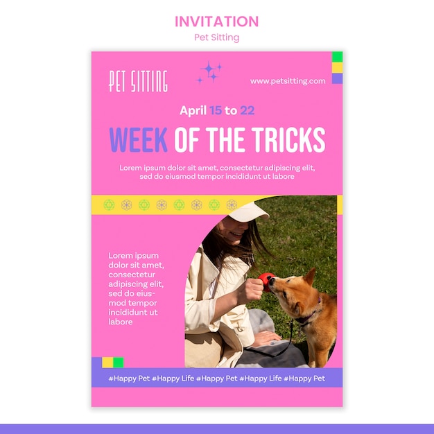 Pet sitting job invitation template