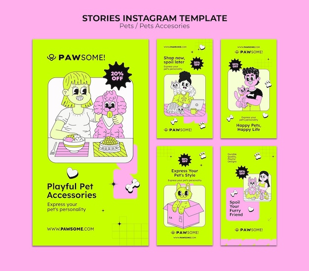 Free PSD pets care instagram stories