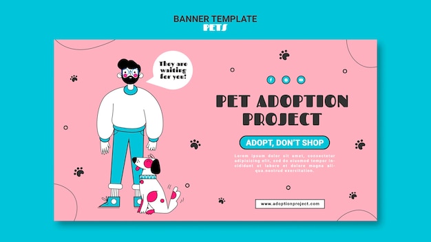 Free PSD pets horizontal banner template