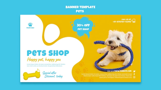 Pets shop banner template