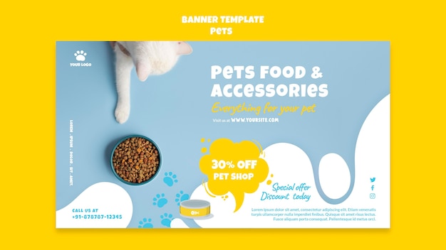 Free PSD pets shop banner template