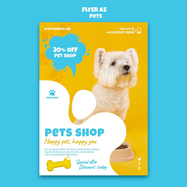 Free PSD pets shop print template