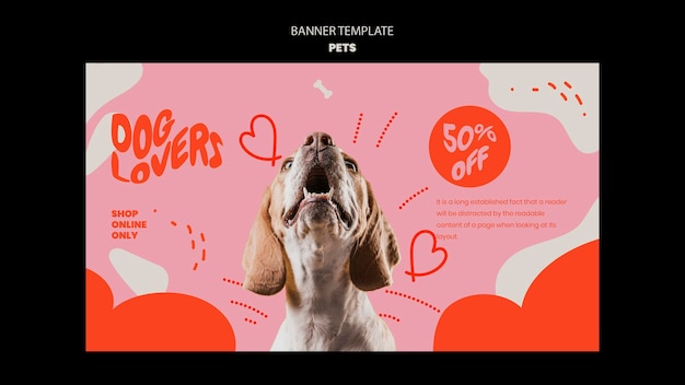 Free PSD pets template of banner design