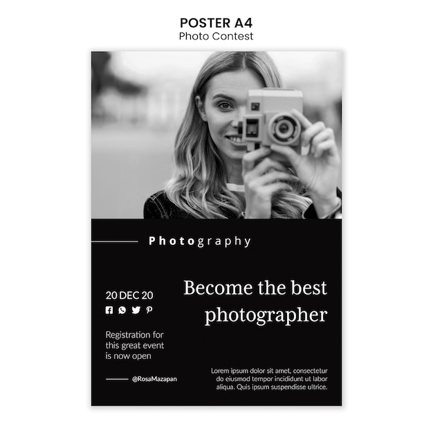 Free PSD photo competition poster template