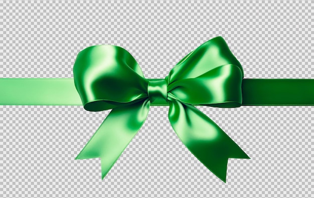 Free PSD photo of green satin bow for wrapping isolated on transparent background