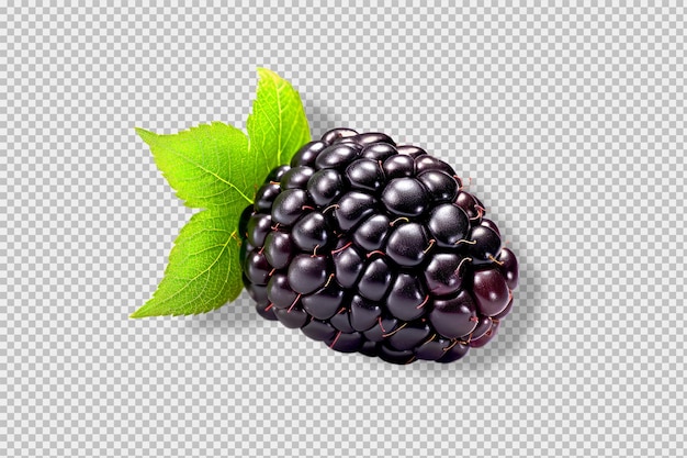 Free PSD photo of a single blackberry isolated on transparent background