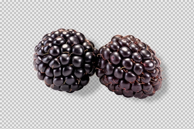 Free PSD photo of two blackberries isolated on transparent background