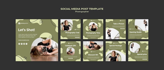 Photographer social media post template