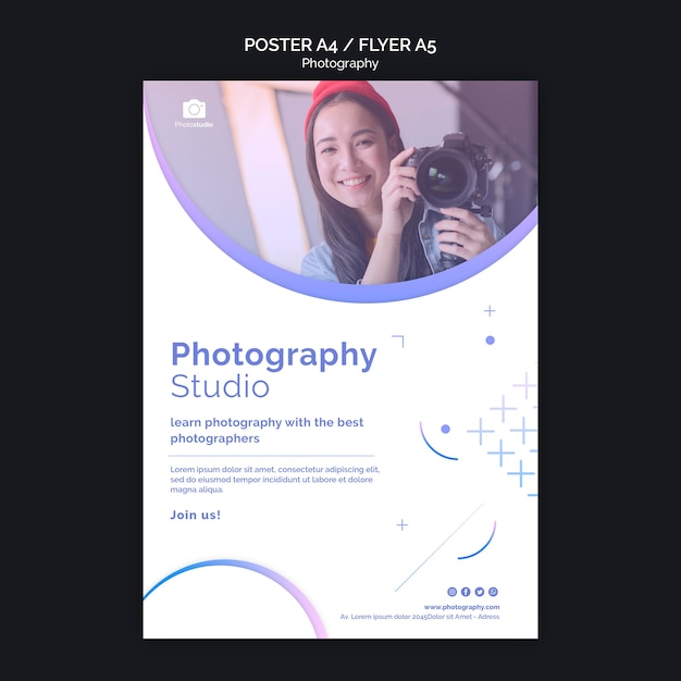 Free PSD photography classes poster print template