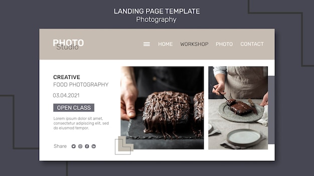 Free PSD photography landing page