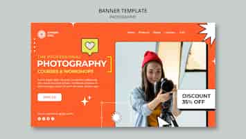 Free PSD photography lessons workshop landing page template