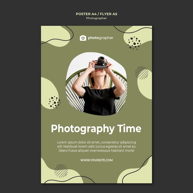 Free PSD photography time flyer template