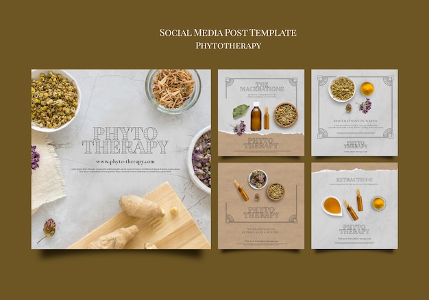 Free PSD phototherapy instagram posts design template