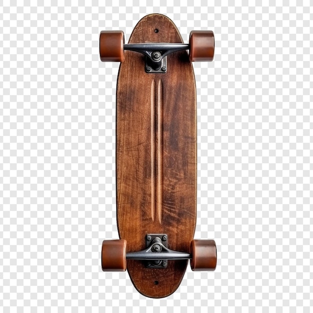 Free PSD picture of a vintage skateboard made of wood isolated on transparent background