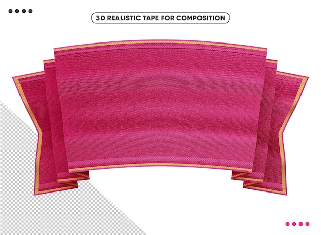 Free PSD pink 3d realistic ribbon