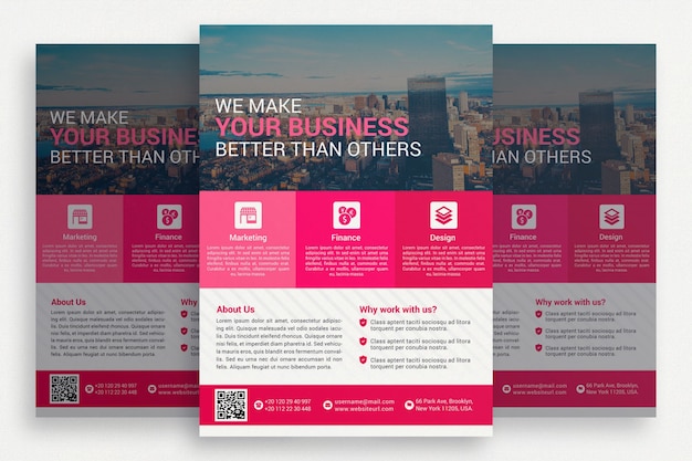 Free PSD pink business brochrue