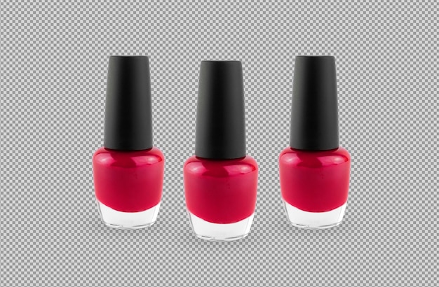 Free PSD pink nail polish collection on transparent background