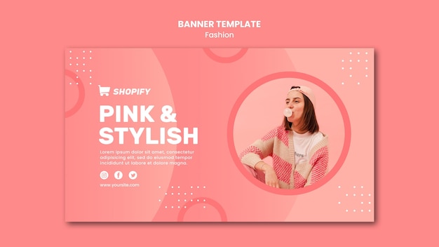 Pink and stylish banner template