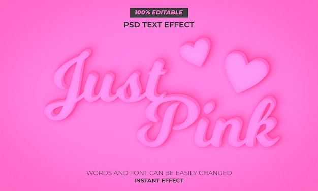 Pink text effect