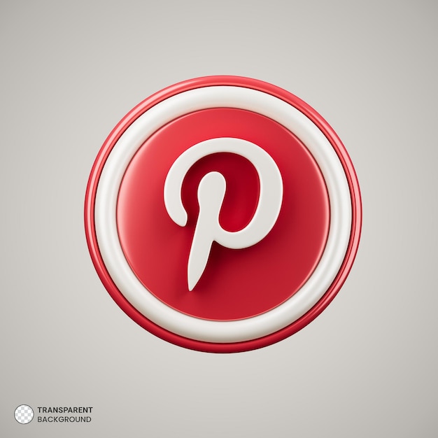 Free PSD pinterest logo 3d social media icon isolated