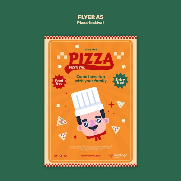 Free PSD pizza festival template design