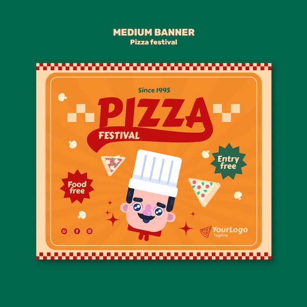 Free PSD pizza festival template design