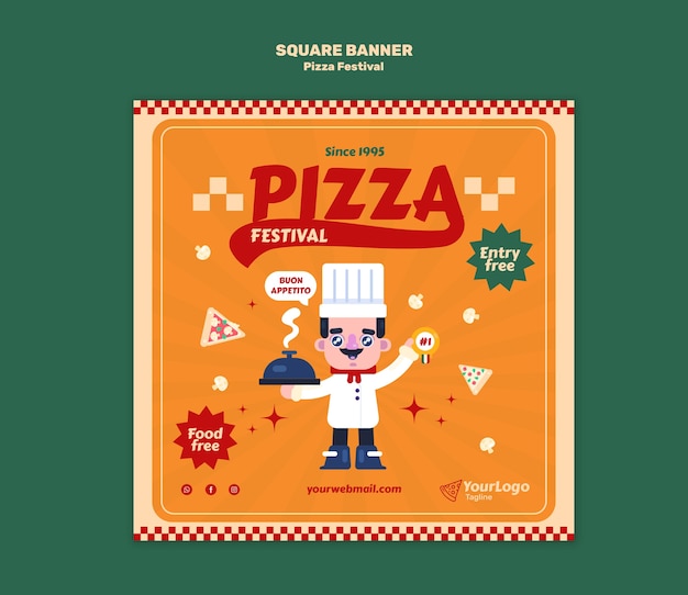 Free PSD pizza festival template design