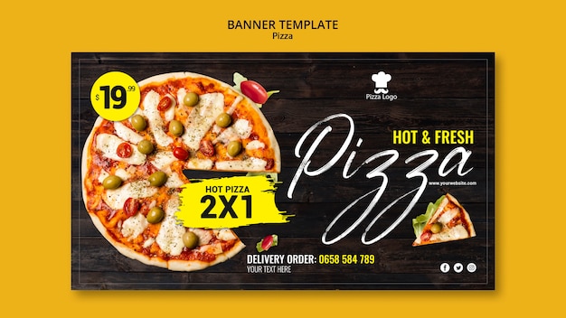 Pizza restaurant banner template