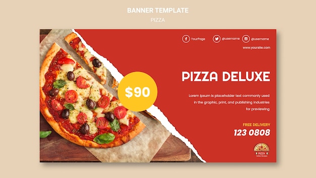 Free PSD pizza restaurant banner template