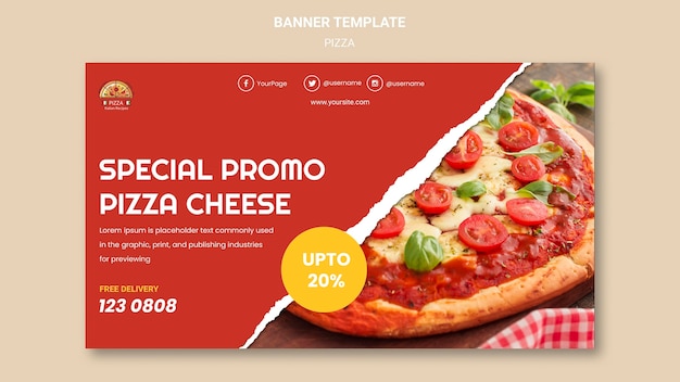 Pizza restaurant banner template