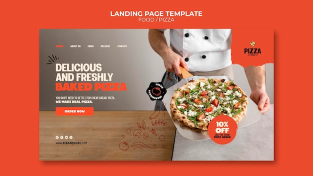 Free PSD pizza restaurant landing page