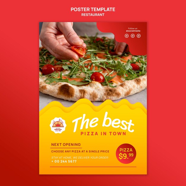 Pizza restaurant poster template