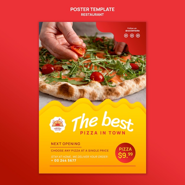 Pizza restaurant poster template