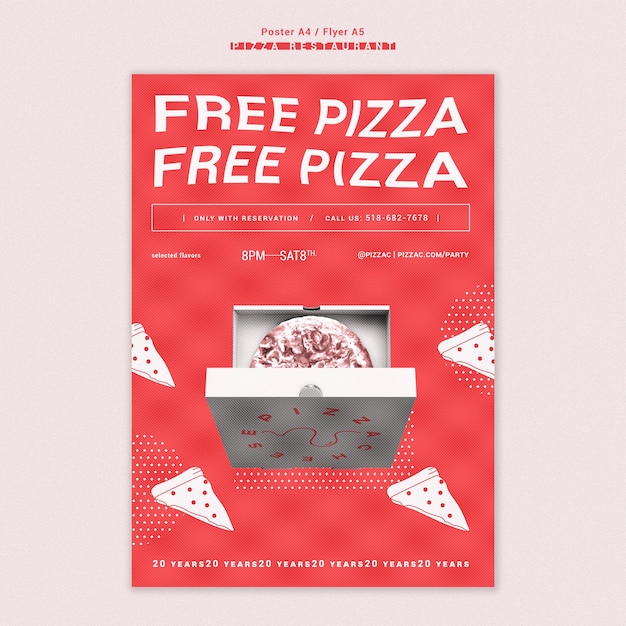 Pizza restaurant template poster