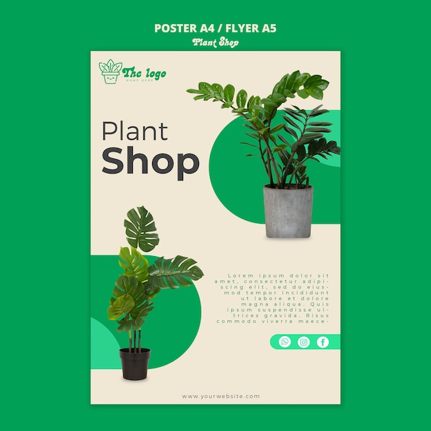 Free PSD plant care poster template