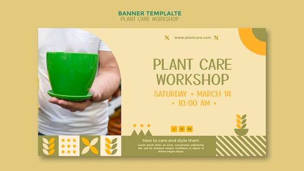 Free PSD plant care workshop banner