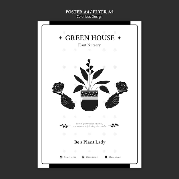 Plant nursery poster template