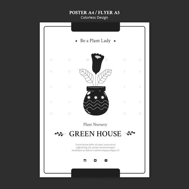 Plant nursery poster template