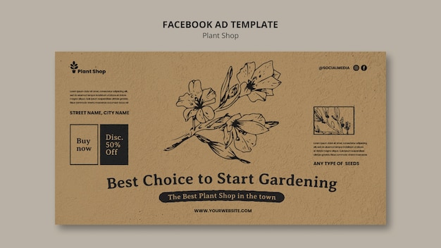 Free PSD plant shop facebook template