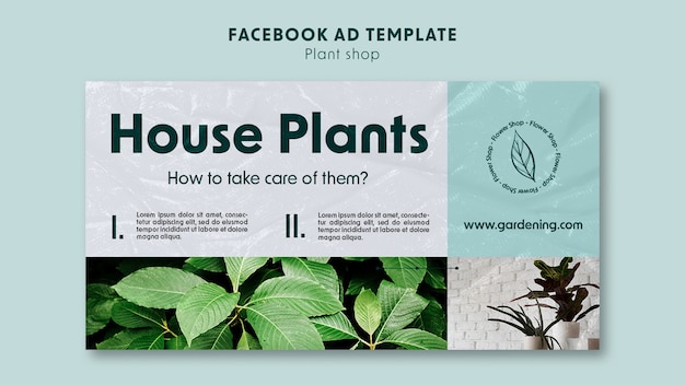 Free PSD plant shop facebook template