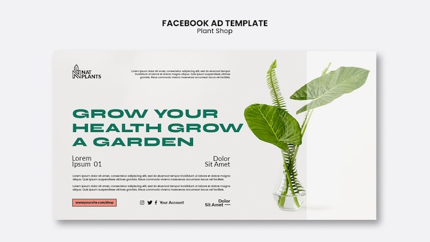 Free PSD plant shop facebook template