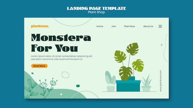 Free PSD plant shop landing page template