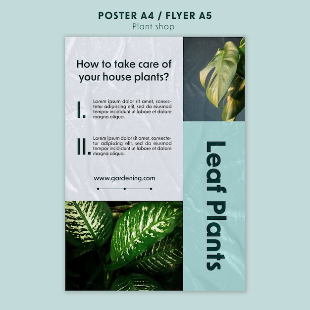 Plant shop poster template