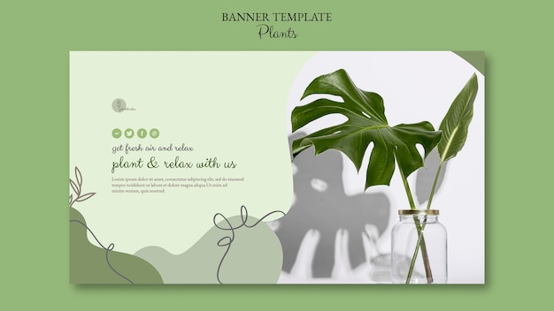 Free PSD plants banner template concept