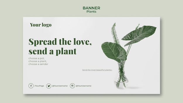 Free PSD plants banner template