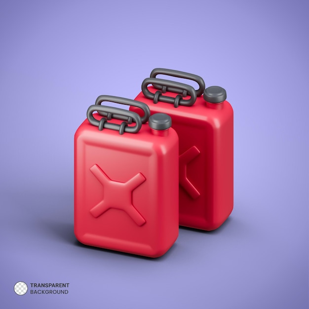 Free PSD plastic fuel canister icon isolated 3d render illustration