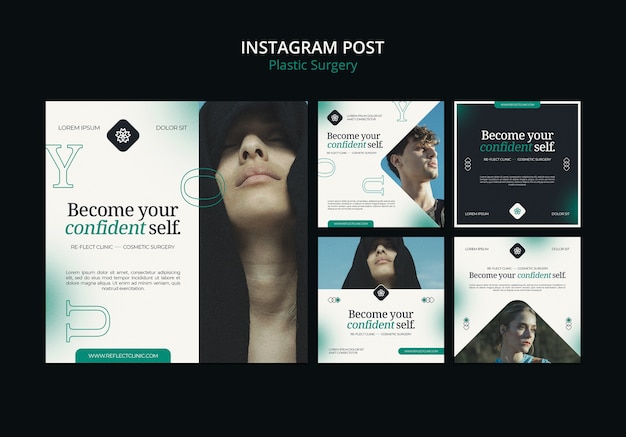 Free PSD plastic surgery clinic instagram posts collection